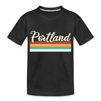 Portland - Oregon - Rétro - Vintage - États-Unis - T-shirt bio Premium Enfant - noir - Devant