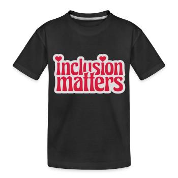 L’inclusion compte Citation du logo - T-shirt bio Premium Enfant - noir - Devant