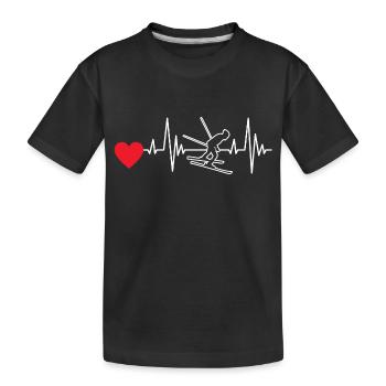 Skiing Christmas Skiers Ski Wintersport - Kids' Premium Organic T-Shirt - black - Front