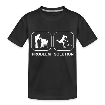 Joueur de hockey cadeau hockey sur gazon hockey hockey floorball - T-shirt bio Premium Enfant - noir - Devant
