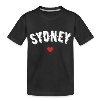 Sydney - Kinder Premium Bio T-Shirt - Schwarz - Vorne