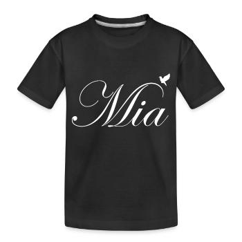 Mia beautiful name White - Kids' Premium Organic T-Shirt - black - Front