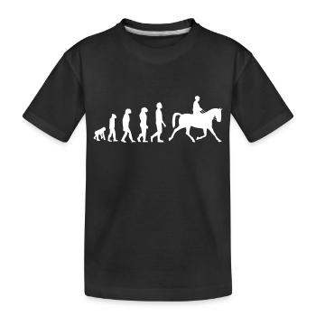 Evolution des Reitens - Kinder Premium Bio T-Shirt - Schwarz - Vorne