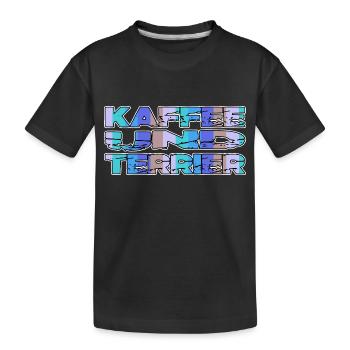 ich liebe kaffee coffeeshop bachhund hundefreund - Kinder Premium Bio T-Shirt - Schwarz - Vorne
