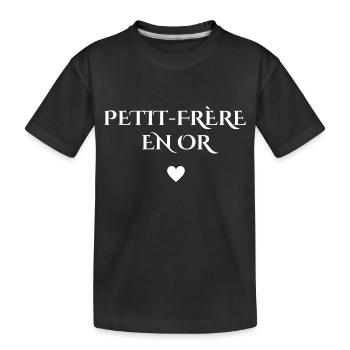petit-frère en or - T-shirt bio Premium Enfant - noir - Devant