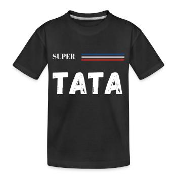 super tata - t-shirt assorti - T-shirt bio Premium Enfant - noir - Devant