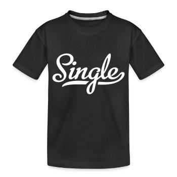 Single - Kids' Premium Organic T-Shirt - black - Front