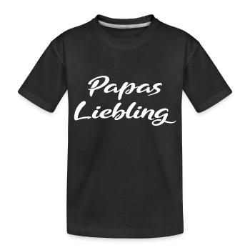 Papas Liebling Geschenk - Kinder Premium Bio T-Shirt - Schwarz - Vorne