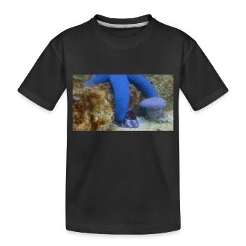 Blauer Seestern - Kinder Premium Bio T-Shirt - Schwarz - Vorne