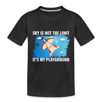 Wingsuit fliegen Base Jumping Fallschirmspringen Wingsuiting - Kinder Premium Bio T-Shirt - Schwarz - Vorne