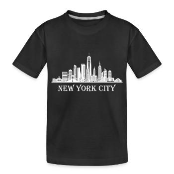 New York City Skyline USA America - Kinder Premium Bio T-Shirt - Schwarz - Vorne