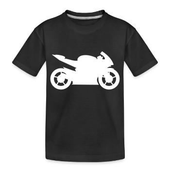 Schlanke Geschwindigkeit: Sportliches Motorrad - Kinder Premium Bio T-Shirt - Schwarz - Vorne