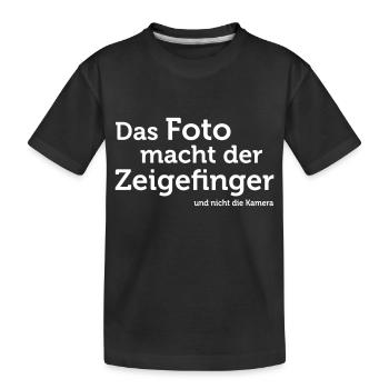 Das Foto macht der Zeigefinger - Kinder Premium Bio T-Shirt - Schwarz - Vorne