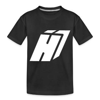 Abstract H letter - Kids' Premium Organic T-Shirt - black - Front