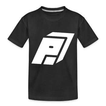 Abstract P letter - Kids' Premium Organic T-Shirt - black - Front