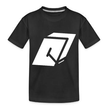 Abstract Q letter - Kids' Premium Organic T-Shirt - black - Front