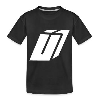 Abstract U letter - Kids' Premium Organic T-Shirt - black - Front