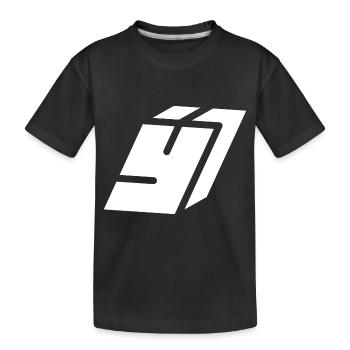 Abstract Y letter - Kids' Premium Organic T-Shirt - black - Front