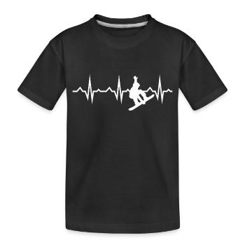 Snowboarder Wintersport Schnee - Kinder Premium Bio T-Shirt - Schwarz - Vorne