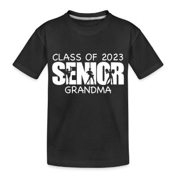 Stolze Oma eines Cheerleader-Seniors 2023 - Kinder Premium Bio T-Shirt - Schwarz - Vorne