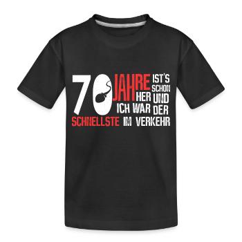 70. Geburtstag - der schnellste - Kinder Premium Bio T-Shirt - Schwarz - Vorne