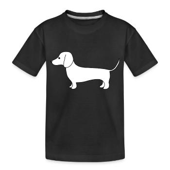 Mignon teckel au trait fin sur blanc - T-shirt bio Premium Enfant - noir - Devant