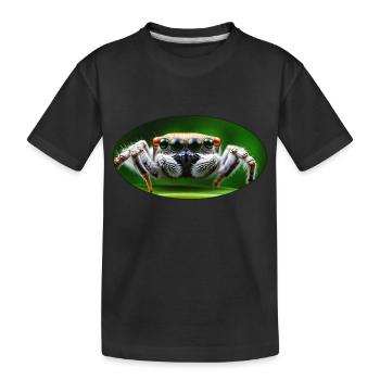 Jumping Spider - Cute jumping spider with big eyes1 - Kids' Premium Organic T-Shirt - black - Front