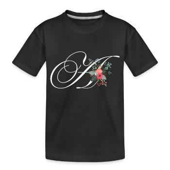 Brief an Blumen - Kinder Premium Bio T-Shirt - Schwarz - Vorne