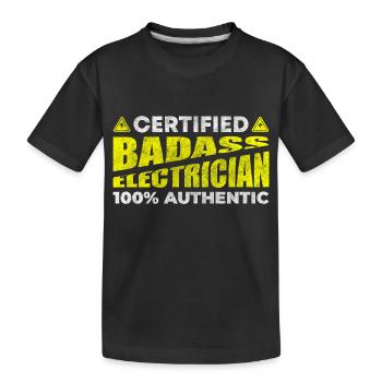 Elektroniker Beruf Spannung Hochspannung - Kinder Premium Bio T-Shirt - Schwarz - Vorne