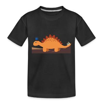 Blaulicht-Dino | Stegosaurus, Geschenk, Baby - Kinder Premium Bio T-Shirt - Schwarz - Vorne
