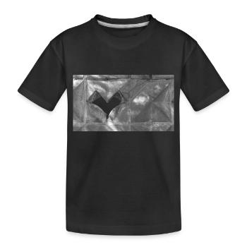 An empty heart in a wall of stone - Kids' Premium Organic T-Shirt - black - Front