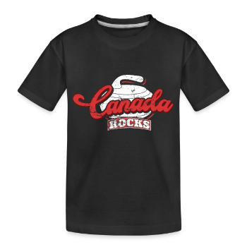 Canada Rocks Curling Stone Curler Canadian Flag - Kinder Premium Bio T-Shirt - Schwarz - Vorne