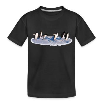 Pingouins sur une banquise Manchot - T-shirt bio Premium Enfant - noir - Devant