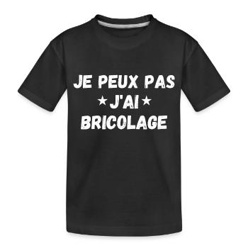 je peux pas j'ai bricolage - T-shirt bio Premium Enfant - noir - Devant