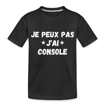 je peux pas j'ai console - T-shirt bio Premium Enfant - noir - Devant