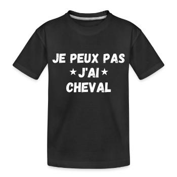 je peux pas j'ai cheval - T-shirt bio Premium Enfant - noir - Devant