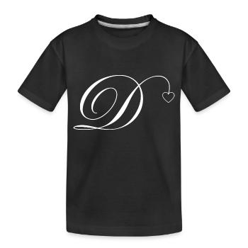 Lettre d calligraphie cœur - T-shirt bio Premium Enfant - noir - Devant