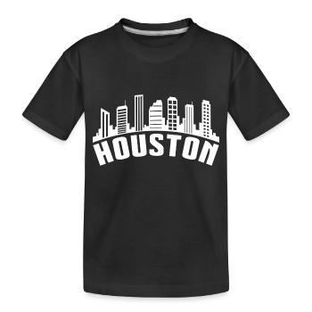 Houston skyline design for proud Houston residents - Kids' Premium Organic T-Shirt - black - Front