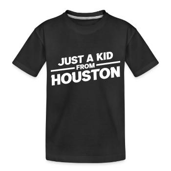 Houston Kid design for proud Houston residents - Kids' Premium Organic T-Shirt - black - Front