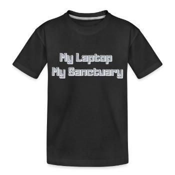 Mein Laptop, mein Heiligtum Geschenke Hausaufgaben - Kinder Premium Bio T-Shirt - Schwarz - Vorne