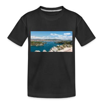 Vue panoramique Primošten Šibenik-Knin Croatie - T-shirt bio Premium Enfant - noir - Devant
