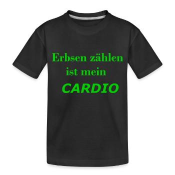 Erbsen zählen ist mein Cardio Shirt Geschenk - Kinder Premium Bio T-Shirt - Schwarz - Vorne