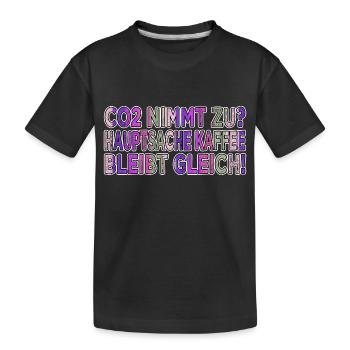 kaffeetasse koffein montag bürotasse spaß - Kinder Premium Bio T-Shirt - Schwarz - Vorne