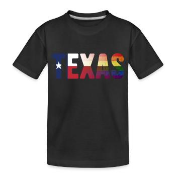 Rainbow Texas Flag Design for Pride - Kids' Premium Organic T-Shirt - black - Front