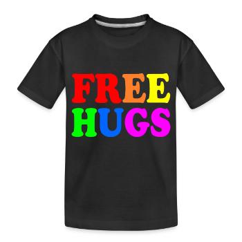 Free hugs - Kinder Premium Bio T-Shirt - Schwarz - Vorne