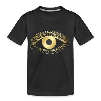 EYE - Kids' Premium Organic T-Shirt - black - Front