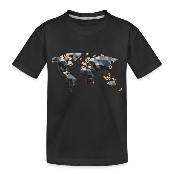 Weltkarte - Kinder Premium Bio T-Shirt - Schwarz - Vorne