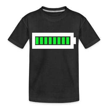 Battery full - Kids' Premium Organic T-Shirt - black - Front
