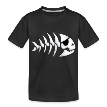 Piratenfisch - Kinder Premium Bio T-Shirt - Schwarz - Vorne