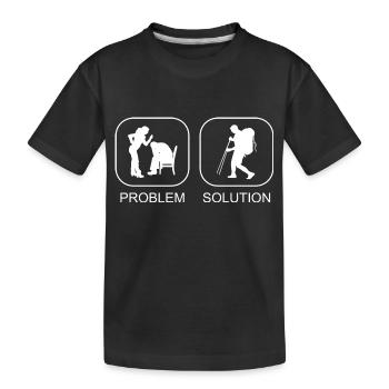 Wandern Bergwanderer Wanderung Bergwandern - Kinder Premium Bio T-Shirt - Schwarz - Vorne
